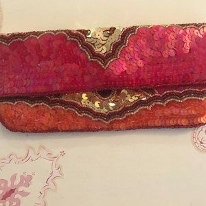 NWOT KC Malhan Sequin Clutch